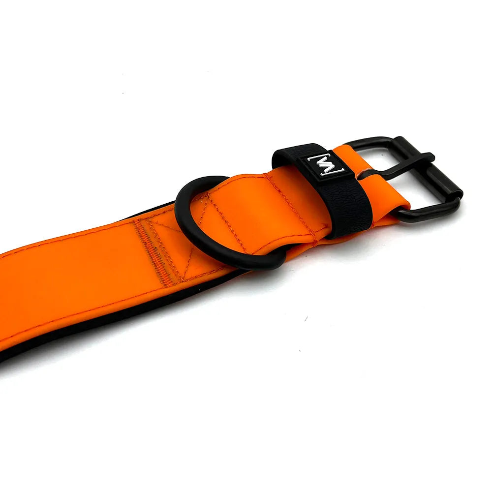Wasserhalsband mit Strukturiertem HydroTex-Gummi für Hunde - Mit Abstehender Innenfütterung - Orange - Vitomalia -