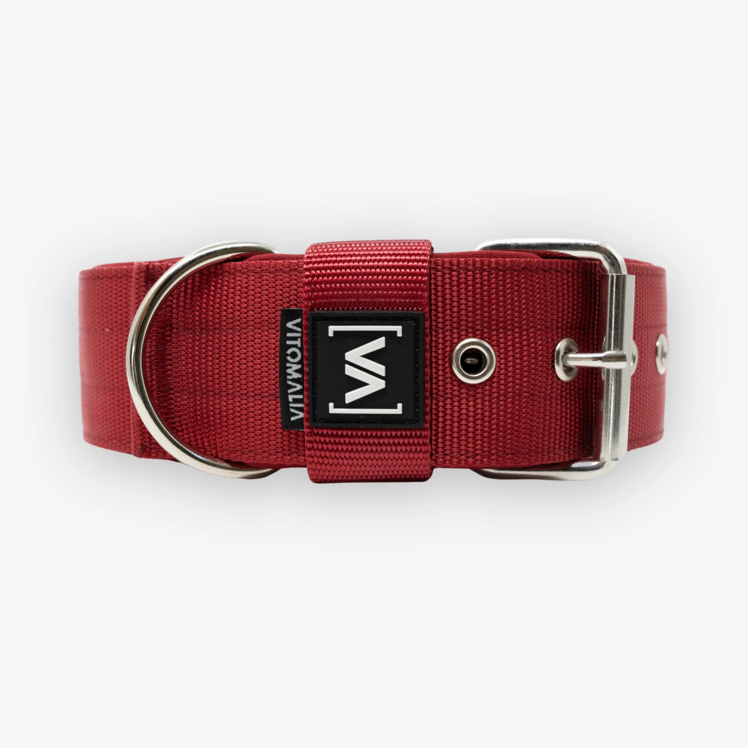 Classic Dog Collar with protruding inner lining - Bordeaux