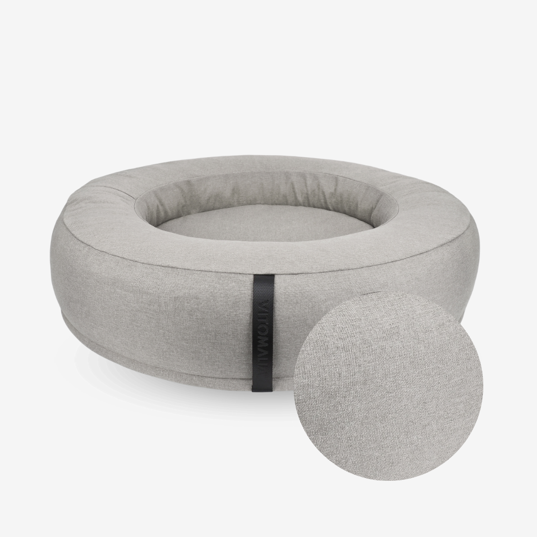 Cover Donut dog bed cover - RePET Linen in light grey