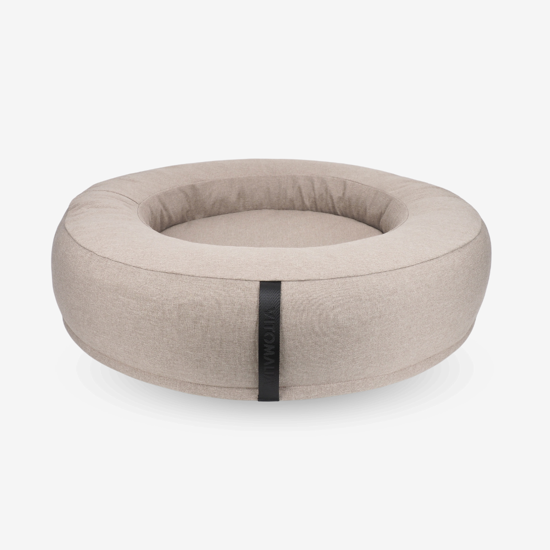 Cama para perros ortopédica Cama para perros - RePET Linen en color topo