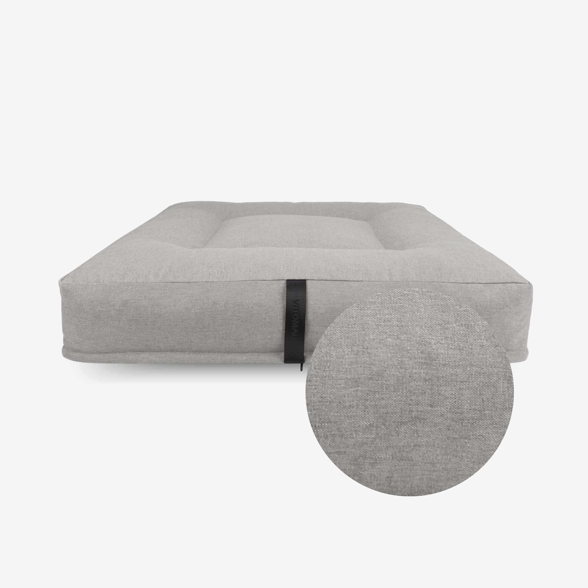 Cover square dog cushion - RePET Linen in light grey