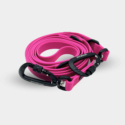 Wasserleine 3-fach Verstellbare mit Sicherheitskarabiner Pink