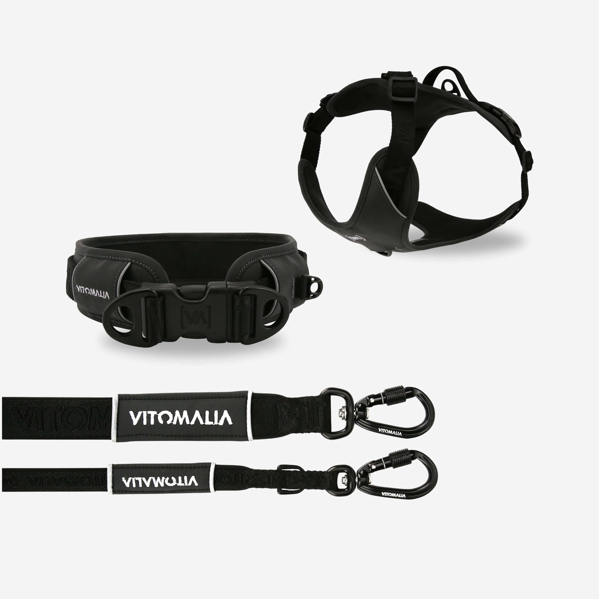 Bundle Outdoor Edition Antracite Set - Collare per cane, Pettorina per cane, Guinzaglio per cane