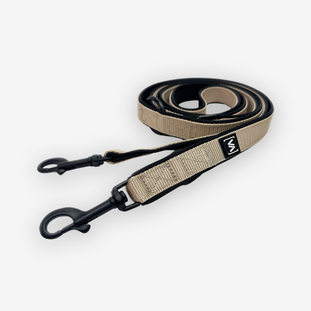 Classic Nero Edition Beige Dog Leash - triple adjustable