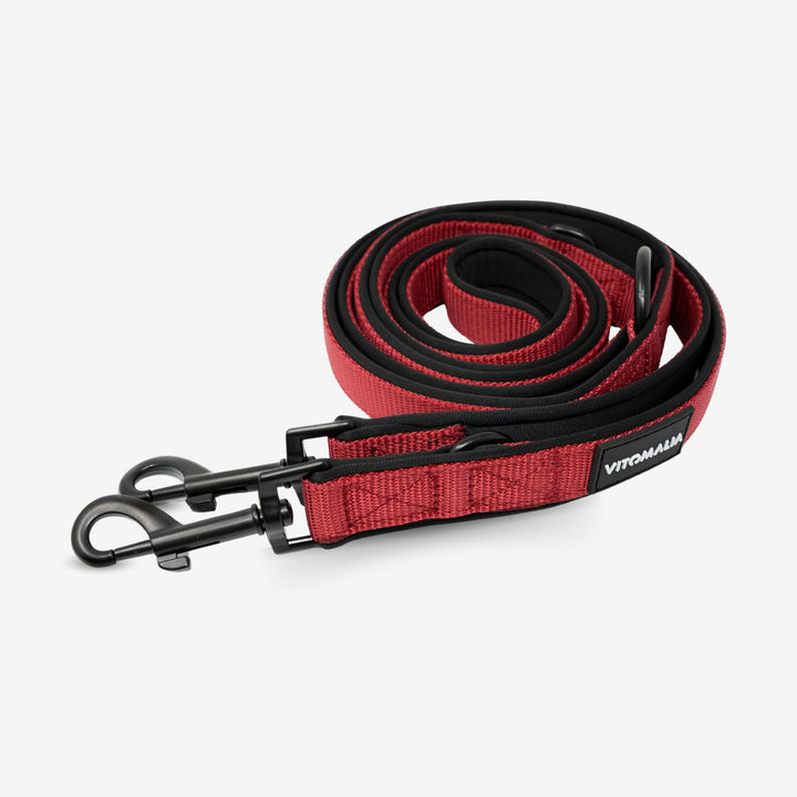 Laisse pour chien Classic Nero Edition Bordeaux - triple réglage