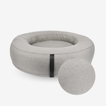 Cover Donut dog bed cover - RePET Linen in light grey