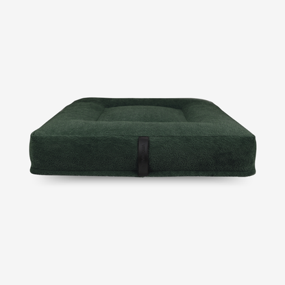 Coussin ergonomique pour chien Carré - RePET Teddy en vert forêt