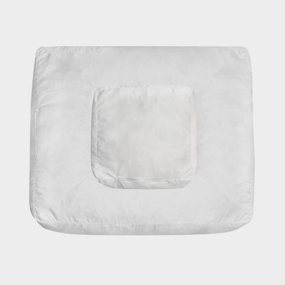 Coussin ergonomique pour chien Carré - RePET Linen en gris clair