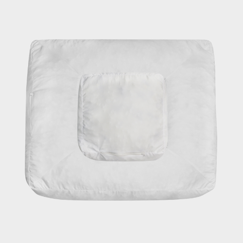 Coussin ergonomique pour chien Carré - RePET Linen en gris clair