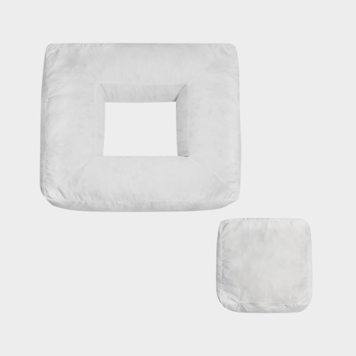 Coussin ergonomique pour chien Carré - RePET Linen en gris clair