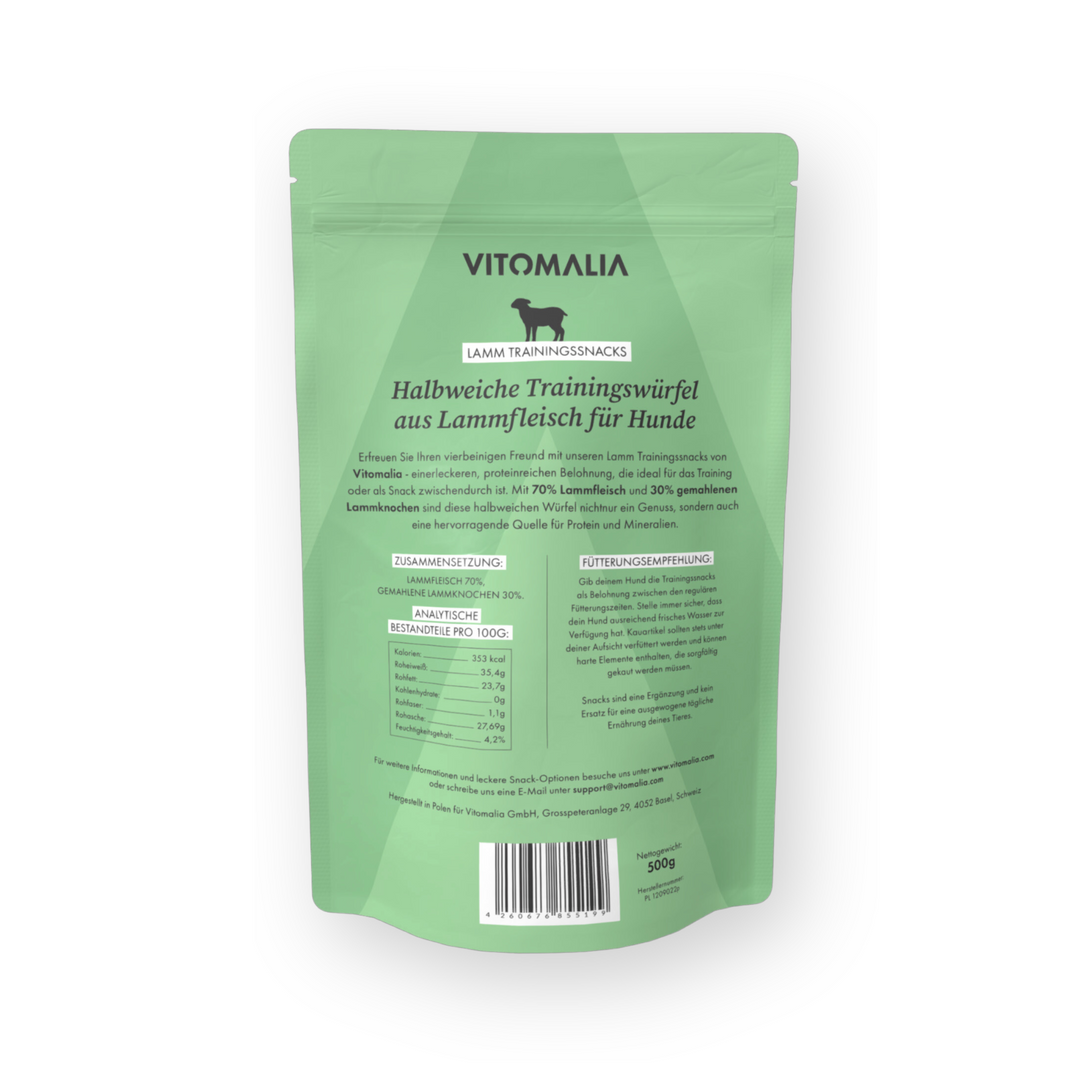 Lamm Trainingssnacks - 500g - Vitomalia - Trainingssnacks