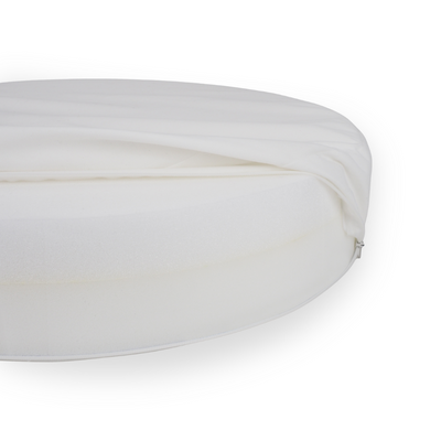 Orthopädisches Donut Hundebett – RePET Linen in Hellgrau