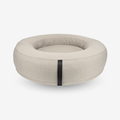 Orthopaedic donut Dog Bed - RePET Linen in beige