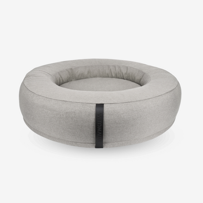Orthopaedic donut Dog Bed - RePET Linen in light grey