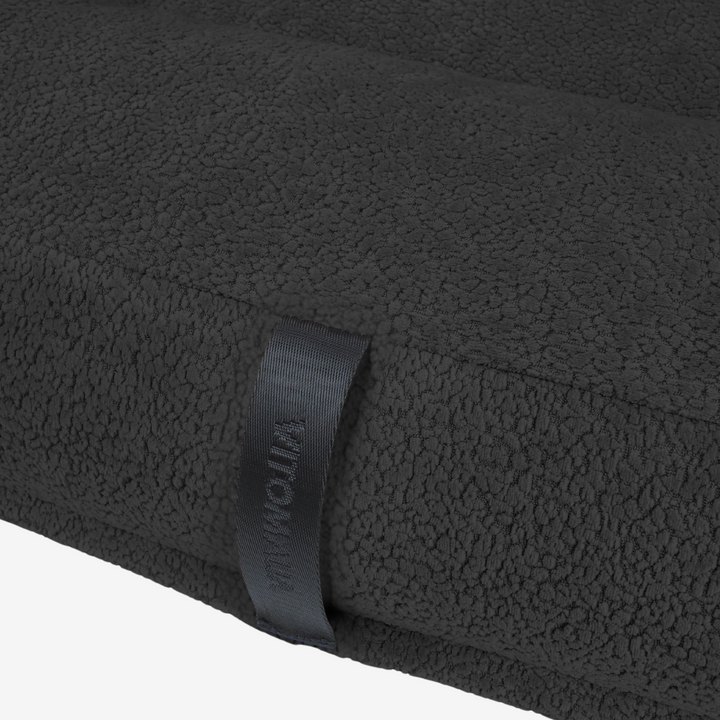 OrthoPawdic© Quadratisches Hundekissen – Orthopädisches Komfort Hundebett mit 100% Visco-Flocken, RePET Teddy in Anthrazit