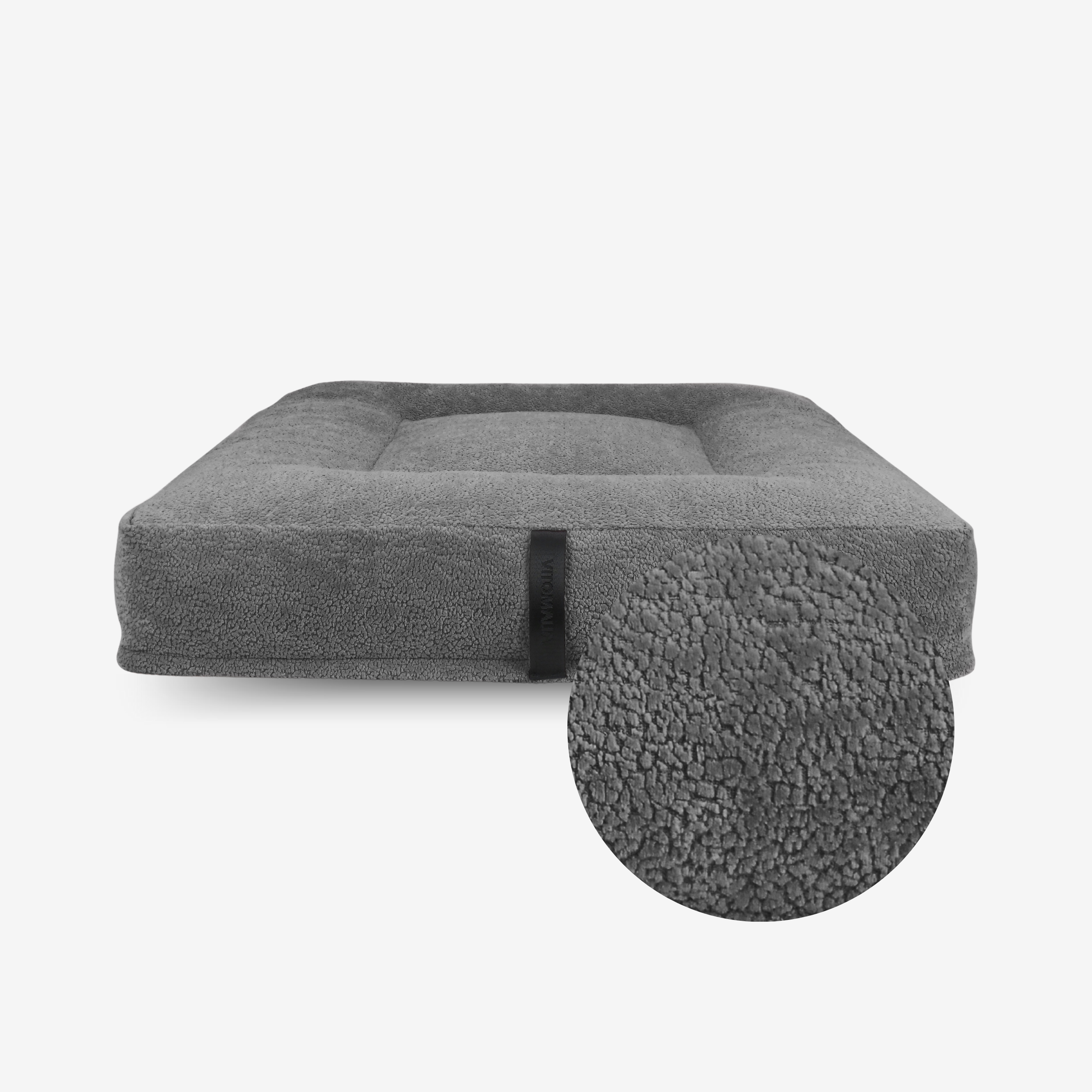 Cover square dog cushion - RePET Teddy in grey