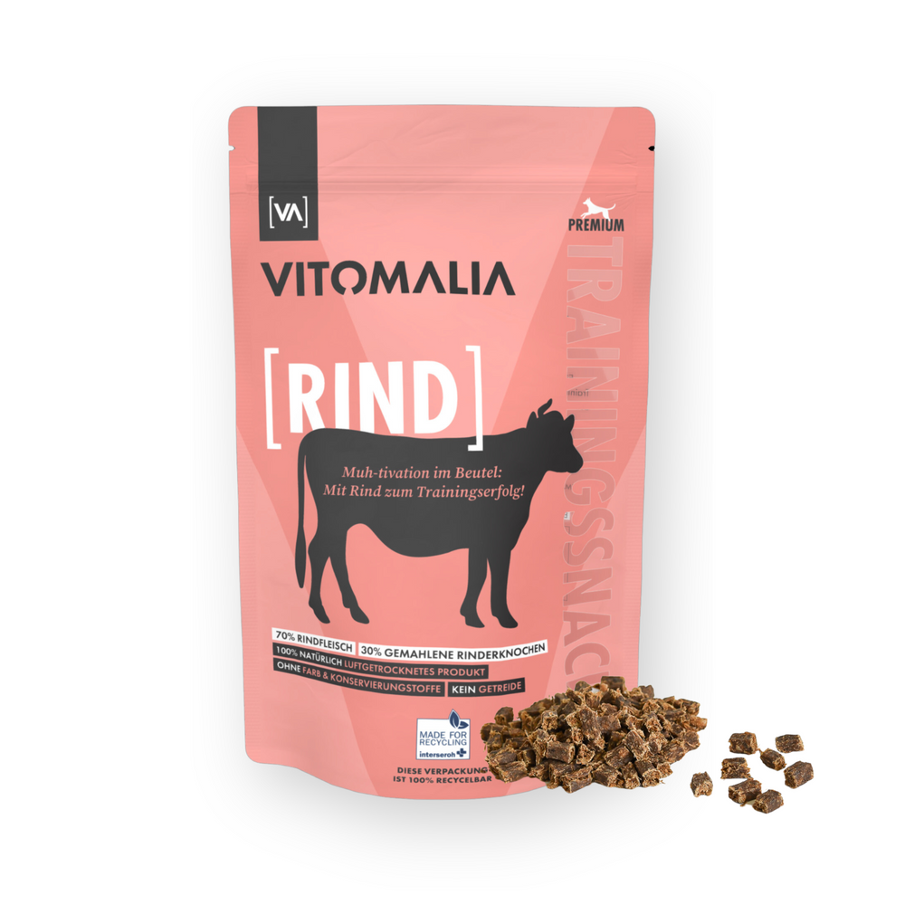 4er Trainingssnacks Bundle: Rind, Huhn, Kaninchen & Lamm – Gesamtgewicht 2kg (4x500g) - Vitomalia - Trainingssnacks